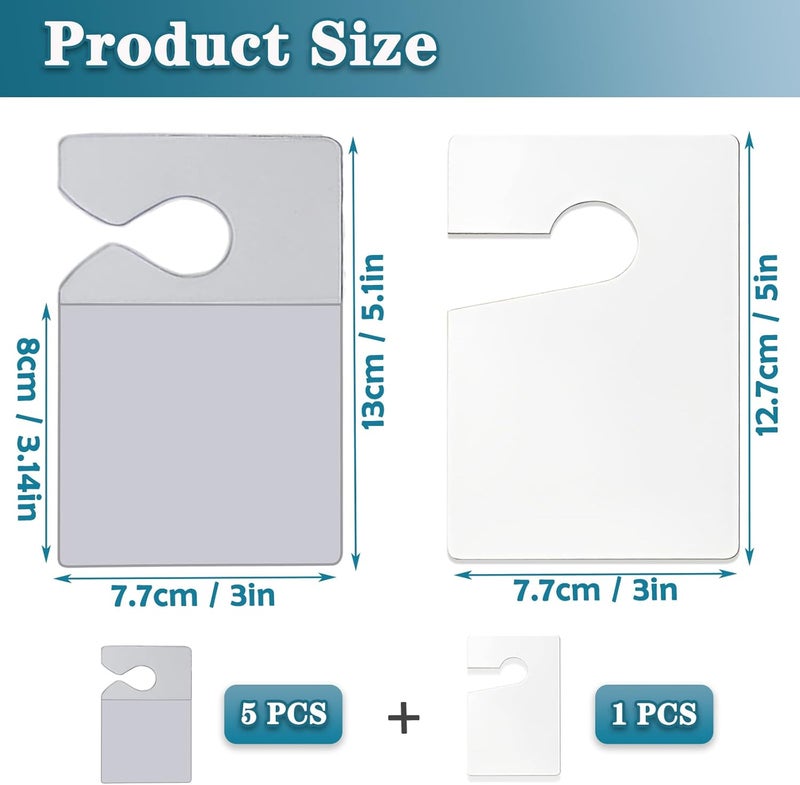 PUSNMI Clear Parking Permit Holder, Car Vertical Parking Lot Pass Rear View Mirror Hanger Vehicle Parking Pass Hang Tag Holder for Car Passes, Permits - 5PCS+1PCS Hang Tag - Image 2
